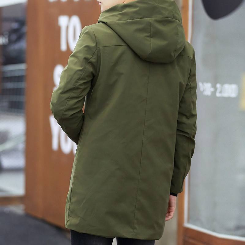 Long Windproof Thickened Cotton Men's Parka Jacket Jackets & Coats Men's Clothing & Accessories Parkas Color: Army Green Size: M|L|XL|XXL|XXXL|4XL|5XL 