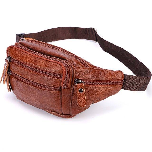 mens leather waist pack