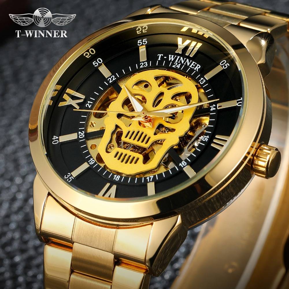 Mens Skeleton Automatic Mechanical Watches Men's Watches Random 