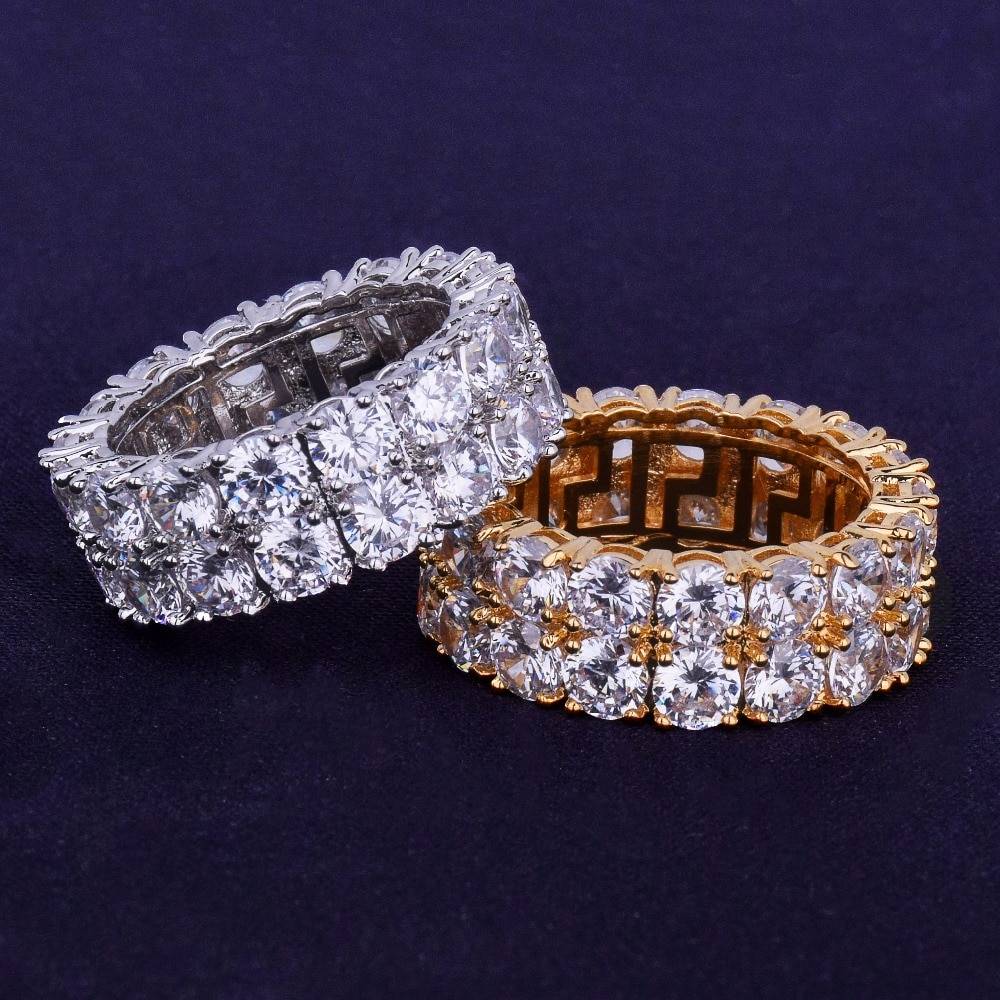 Men's Fashion Crystal Decorated Copper Ring Men Jewelry Rings 