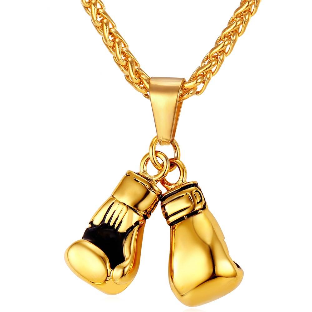 Boxing Gloves Design Steel Men's Pendant Necklace Men Jewelry Necklaces 