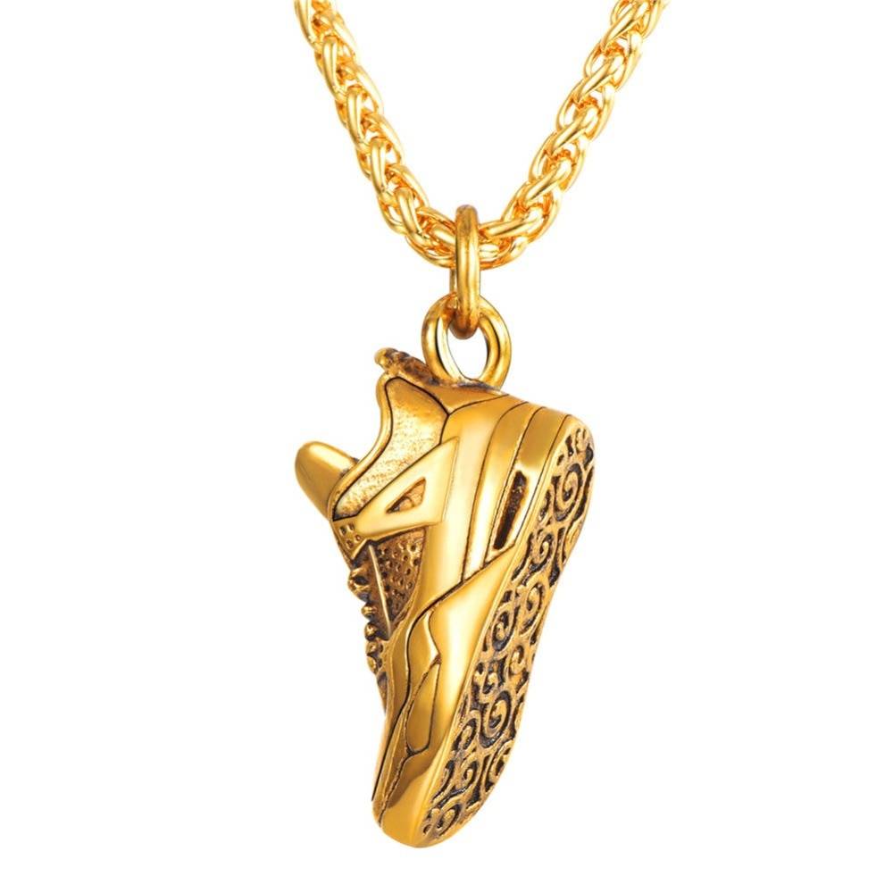 Sport Shoe Design Steel Men's Pendant Necklace Men Jewelry Necklaces 