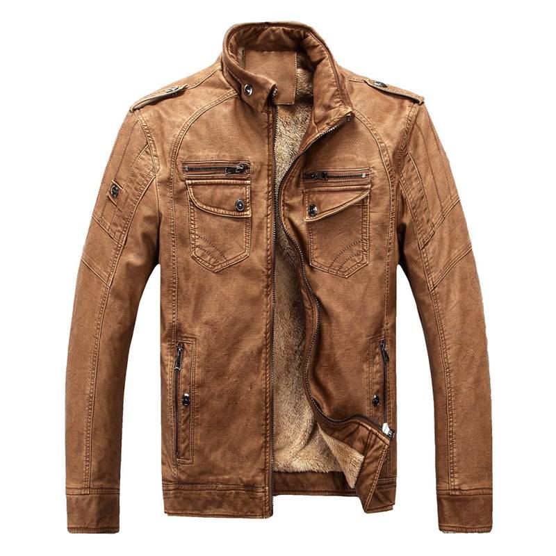 Vintage Style Leather Jacket for Men Jackets Jackets & Coats 