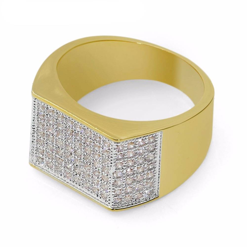 Hip Hop Iced Out Cubic Zirconia Rings Men Jewelry Rings 