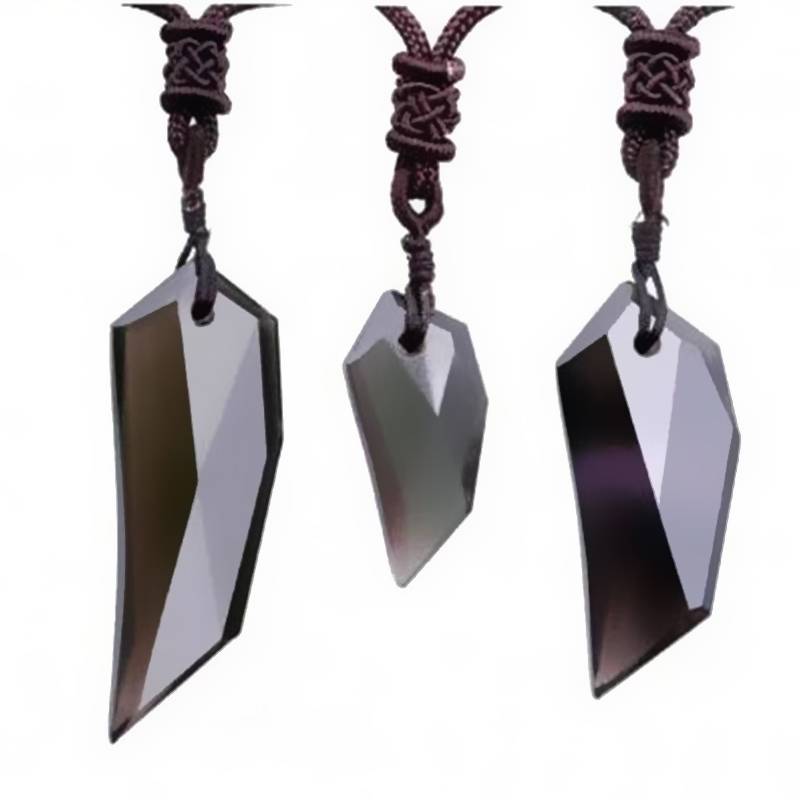 Natural Ice Obsidian Necklace with Wolf Tooth Pendant Men Jewelry Necklaces 