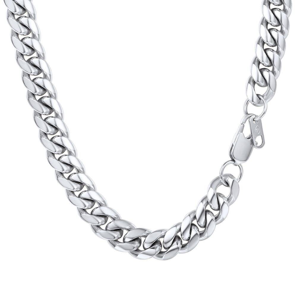 Mr. International - Thick Curb Braided Stainless Steel Men's Chain