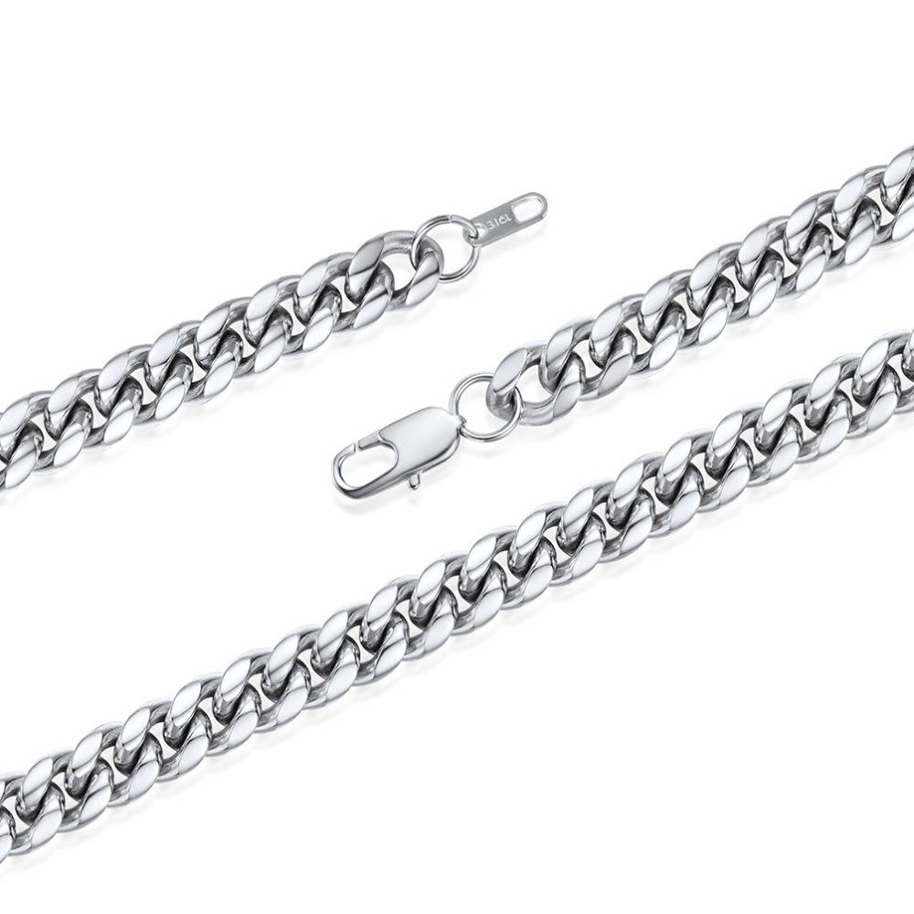 Mr. International - Thick Curb Braided Stainless Steel Men's Chain