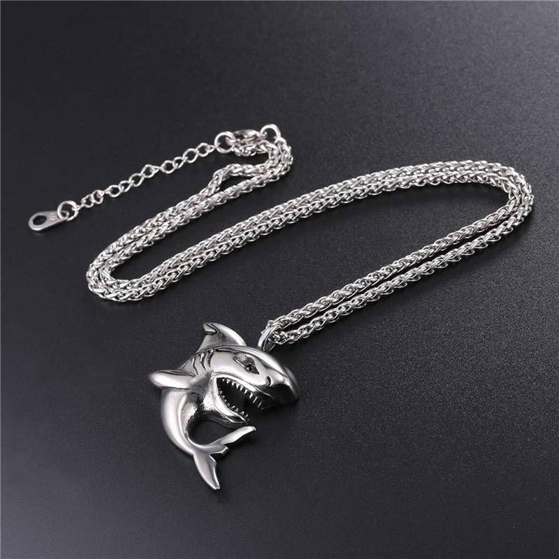 Mr. International - Shark Design Steel Men's Pendant Necklace