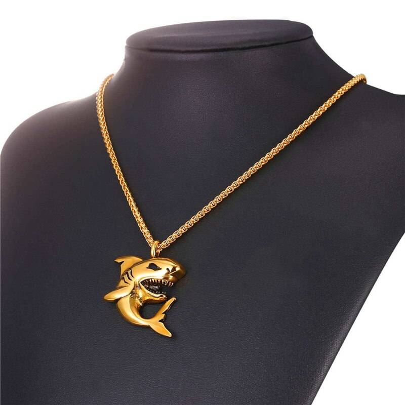 Mr. International - Shark Design Steel Men's Pendant Necklace