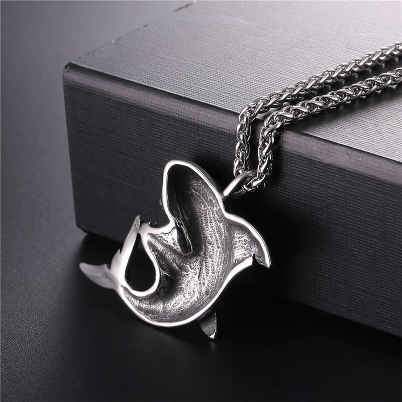 Mr. International - Shark Design Steel Men's Pendant Necklace