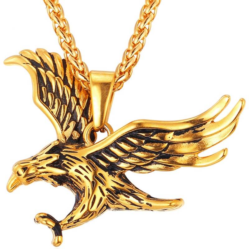 Mr. International - Eagle Design Steel Men's Pendant Necklace