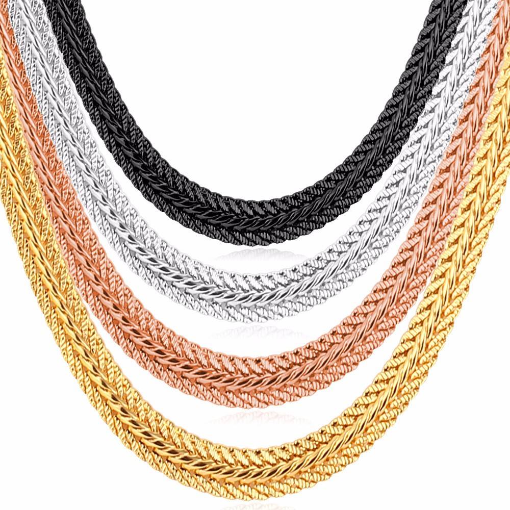 Thick Snake Braided Double Rope Men's Chain Men Jewelry Necklaces 