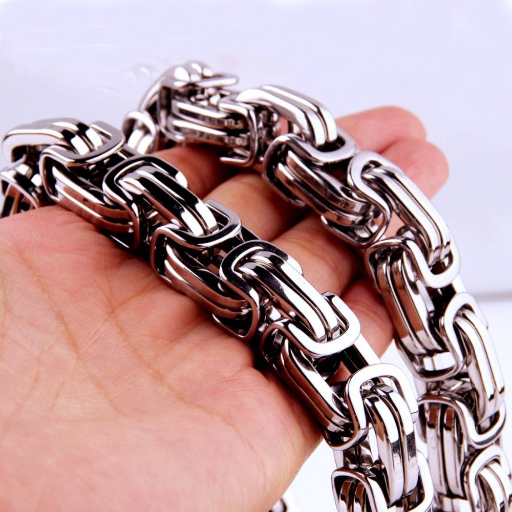 Stainless Steel Silver Byzantine Chain for Men Men Jewelry Necklaces 