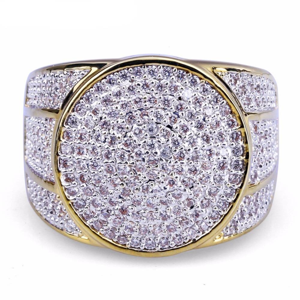 Men's Iced Out Full Cubic Zirconia Rings Men Jewelry Rings 
