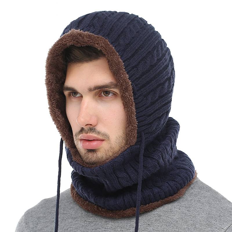 Men's Winter Knitted Hat & Scarf Accessories Hats & Caps Men's Clothing & Accessories 