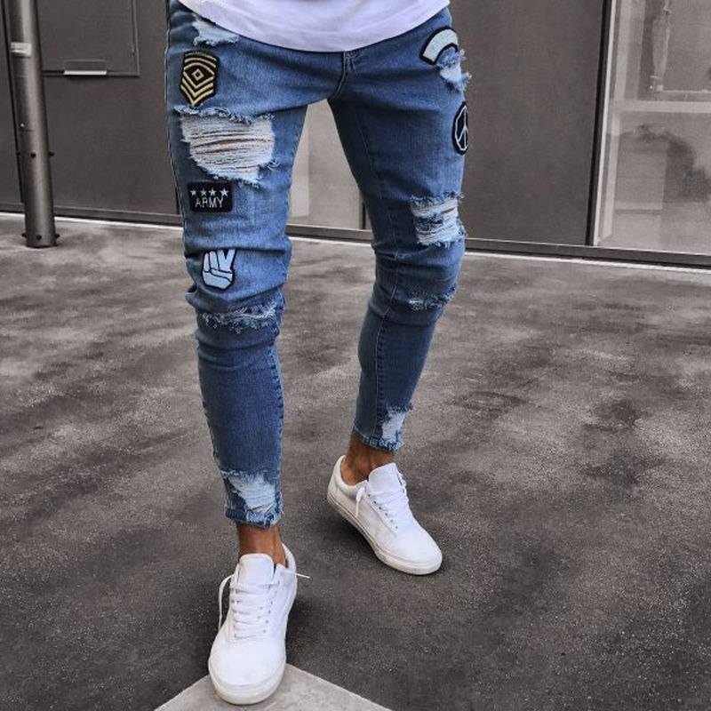 Men's Casual Ripped Jeans BOTTOMS Jeans Men's Clothing & Accessories 