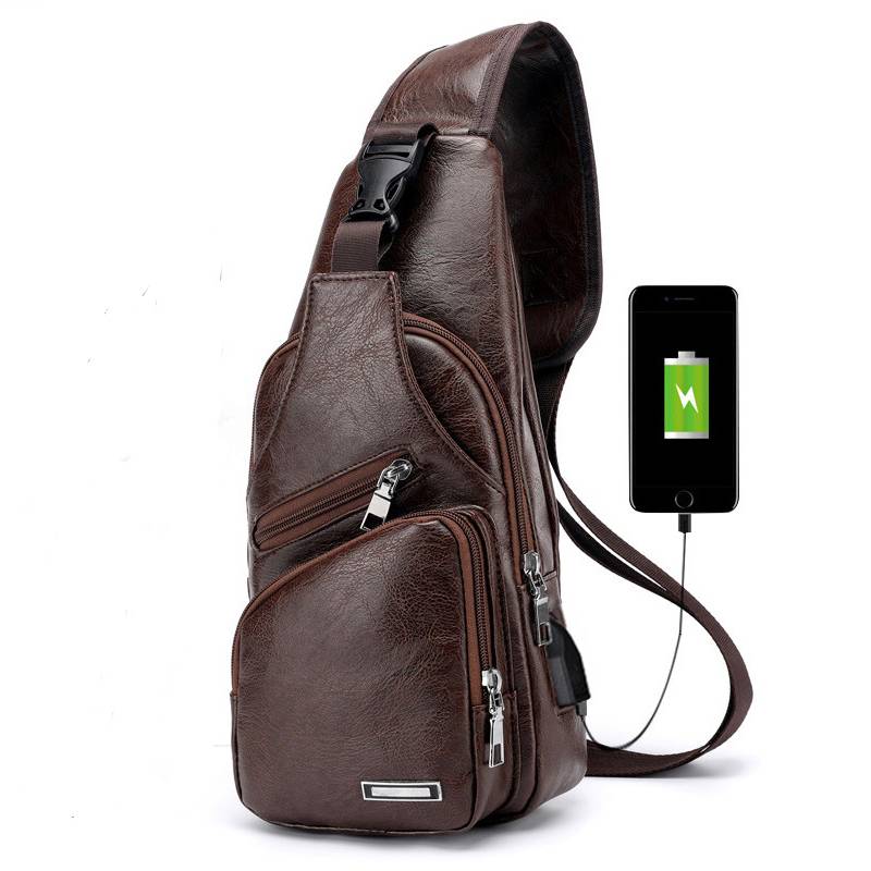 Men's Leather Shoulder Smart Bag Crossbody Bags Men Bags & Wallets 