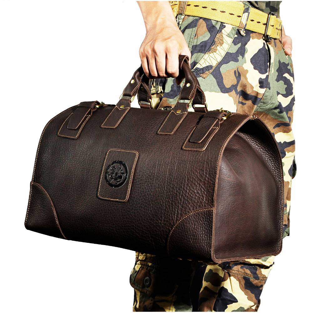 Vintage Genuine Leather Duffel Bag for Men Men Bags & Wallets Totes 