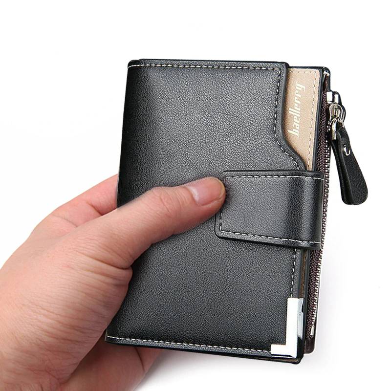 Men's Leather Wallet with Zipper Men Bags & Wallets Wallets 