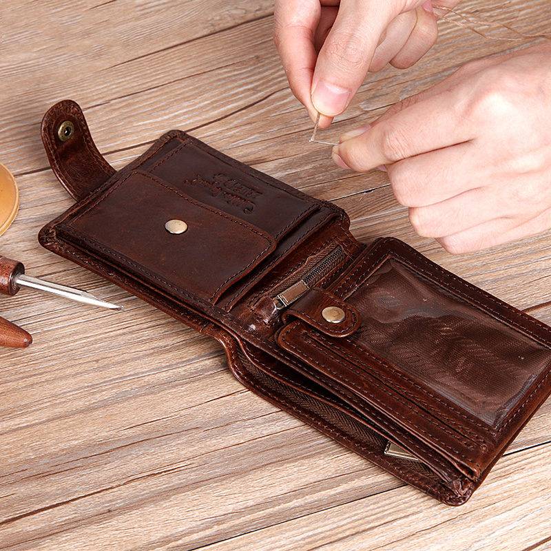 Men's Compact Leather Wallet Men Bags & Wallets Wallets 