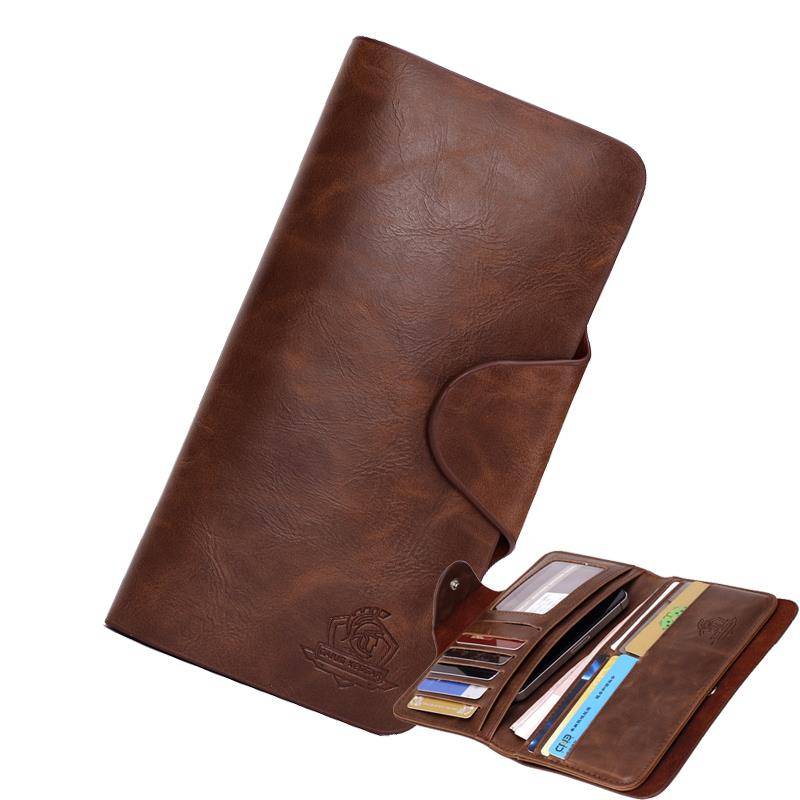 Men's Long Leather Wallet Men Bags & Wallets Wallets 