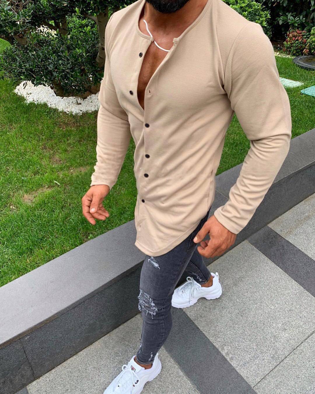 Mr. International - Single Breasted Long Shirt for Men