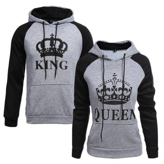 blue king and queen hoodies