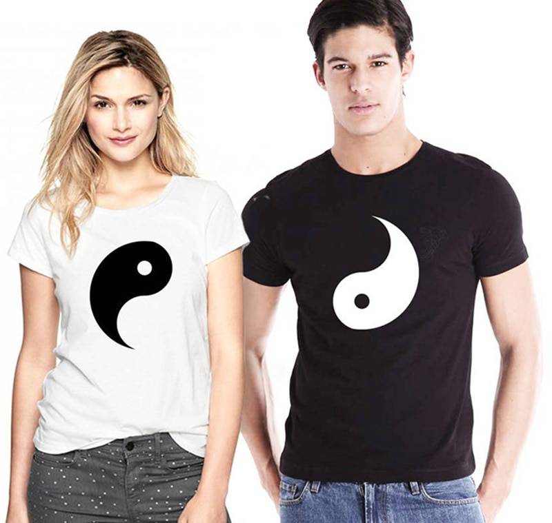 Yin and Yang Printed Couple Matching T-Shirt Matching Outfits 