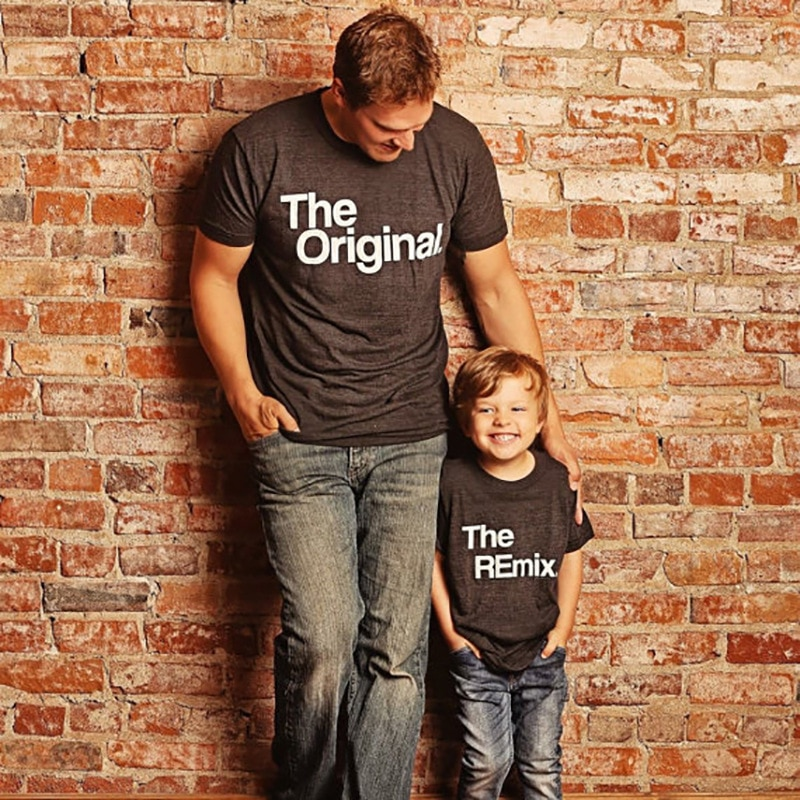 Funny Letter Printed Father and Kid Matching T-Shirt Matching Outfits 