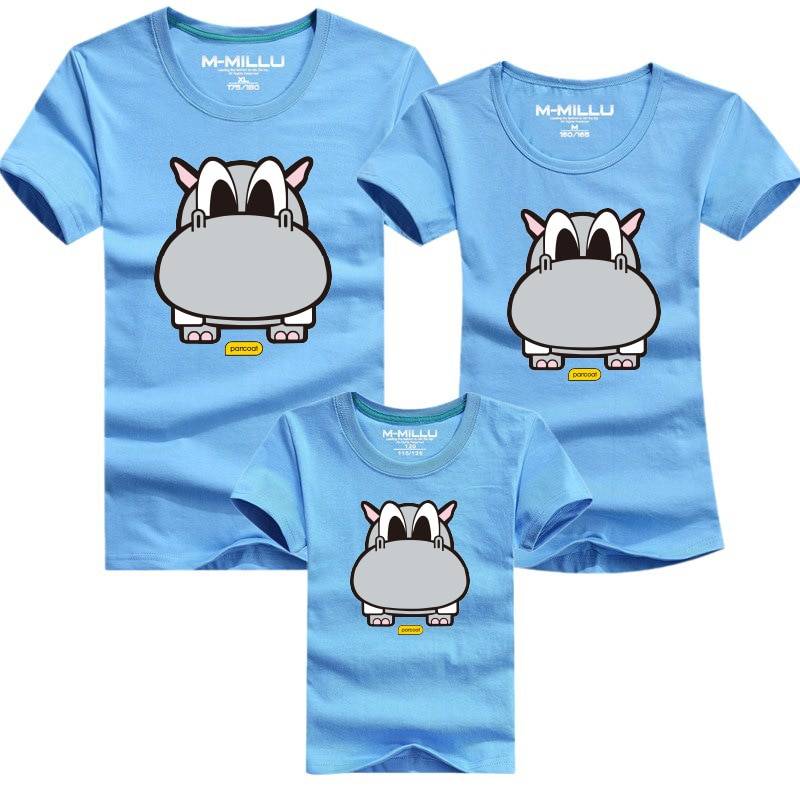 Hippopotamus Printed Family Matching Outfit Set Matching Outfits 