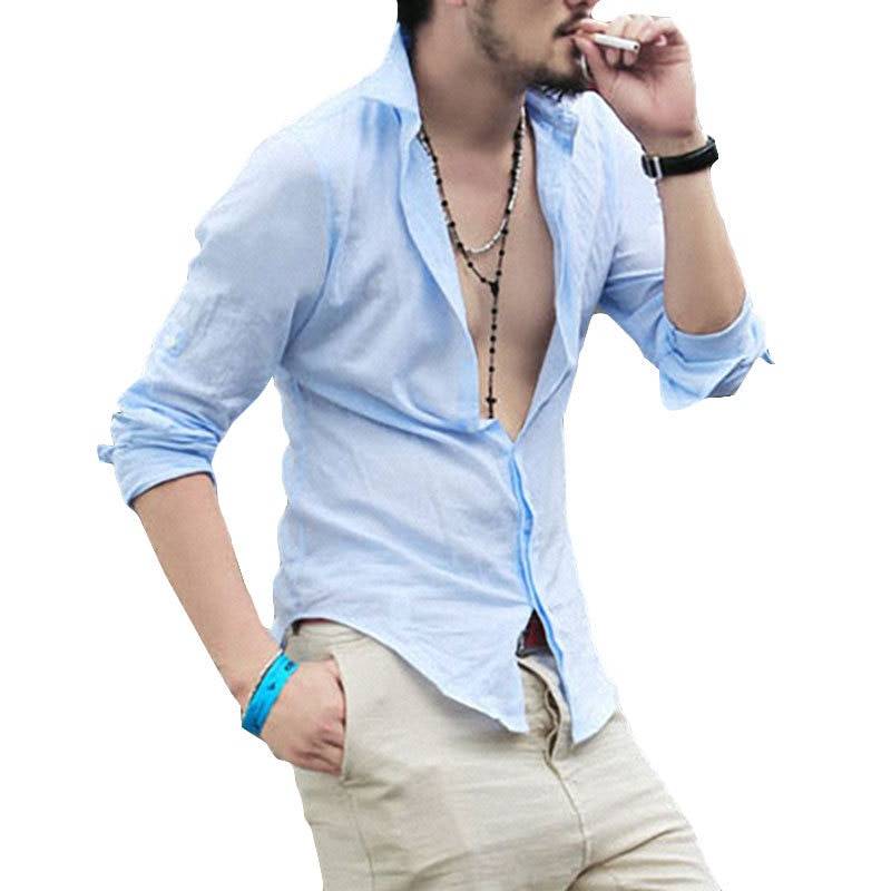 Men's Linen Summer Shirt Men's Clothing & Accessories Shirts 