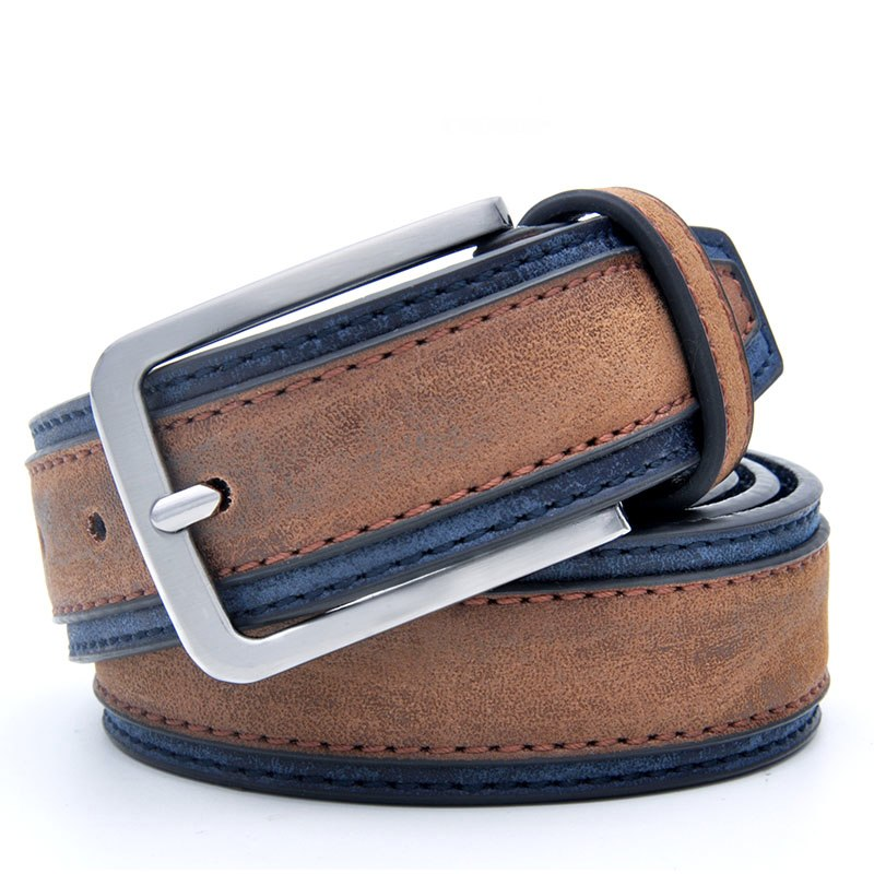 Casual Patchwork Leather Belt for Men Accessories Belts Men's Clothing & Accessories 