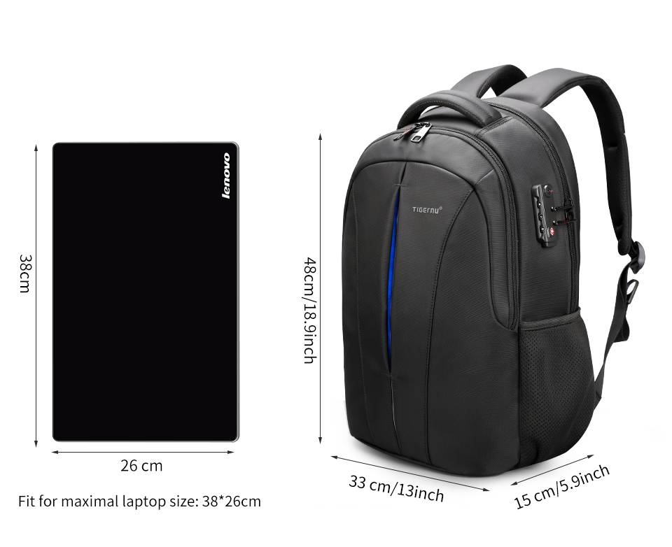 Mr. International - 15.6 inch Laptop Backpack with TSA Lock