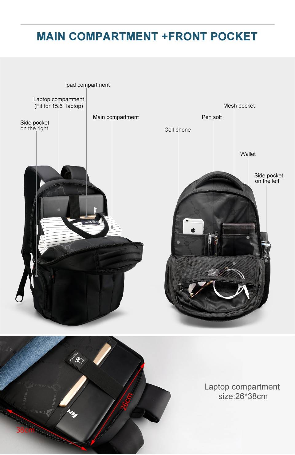Mr. International - 15.6 inch Laptop Backpack with TSA Lock