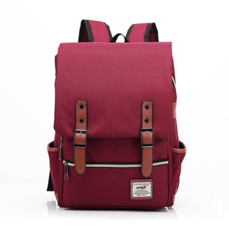Preppy Style Casual Canvas Backpack Backpacks Men Bags & Wallets 