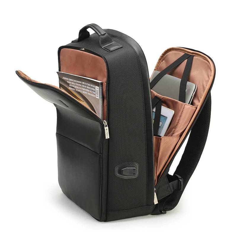 Solid Patterned Leather Backpack Backpacks Men Bags & Wallets 