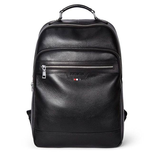 black genuine leather backpack