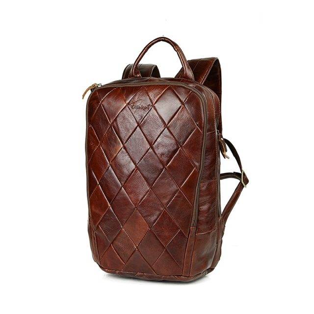 leather back pack men