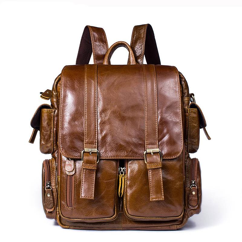 Mr. International - Casual Large Capacity Men's Genuine Leather Backpack