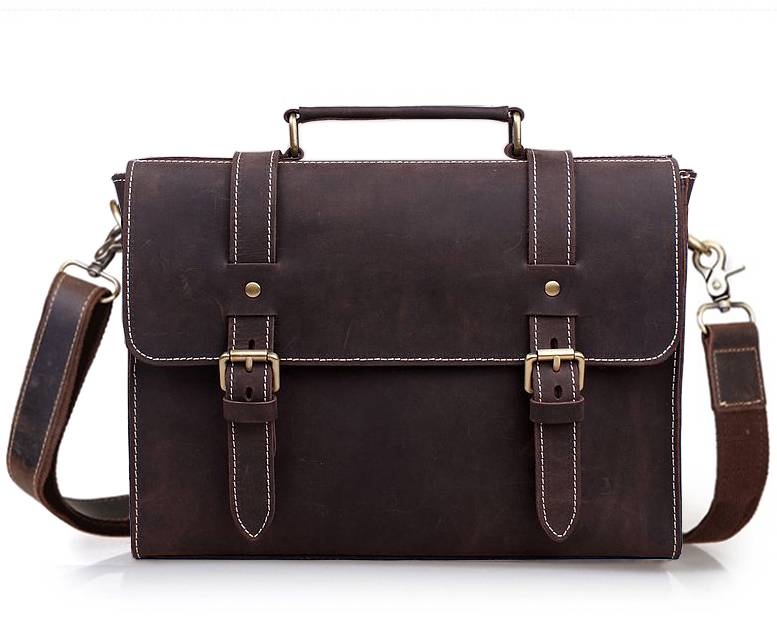 Mr. International - Men's Vintage Leather Briefcase