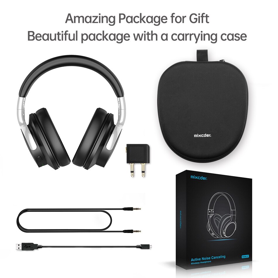 Mixcder E7 Wireless Headphones Active Noise Cancelling Bluetooth Headphone V5.0 Fast Charging ANC Headset for Phone Mixcder E7 Wireless Headphones Active Noise Cancelling Bluetooth Headphone V5.0 Fast Charging ANC Headset for Phone