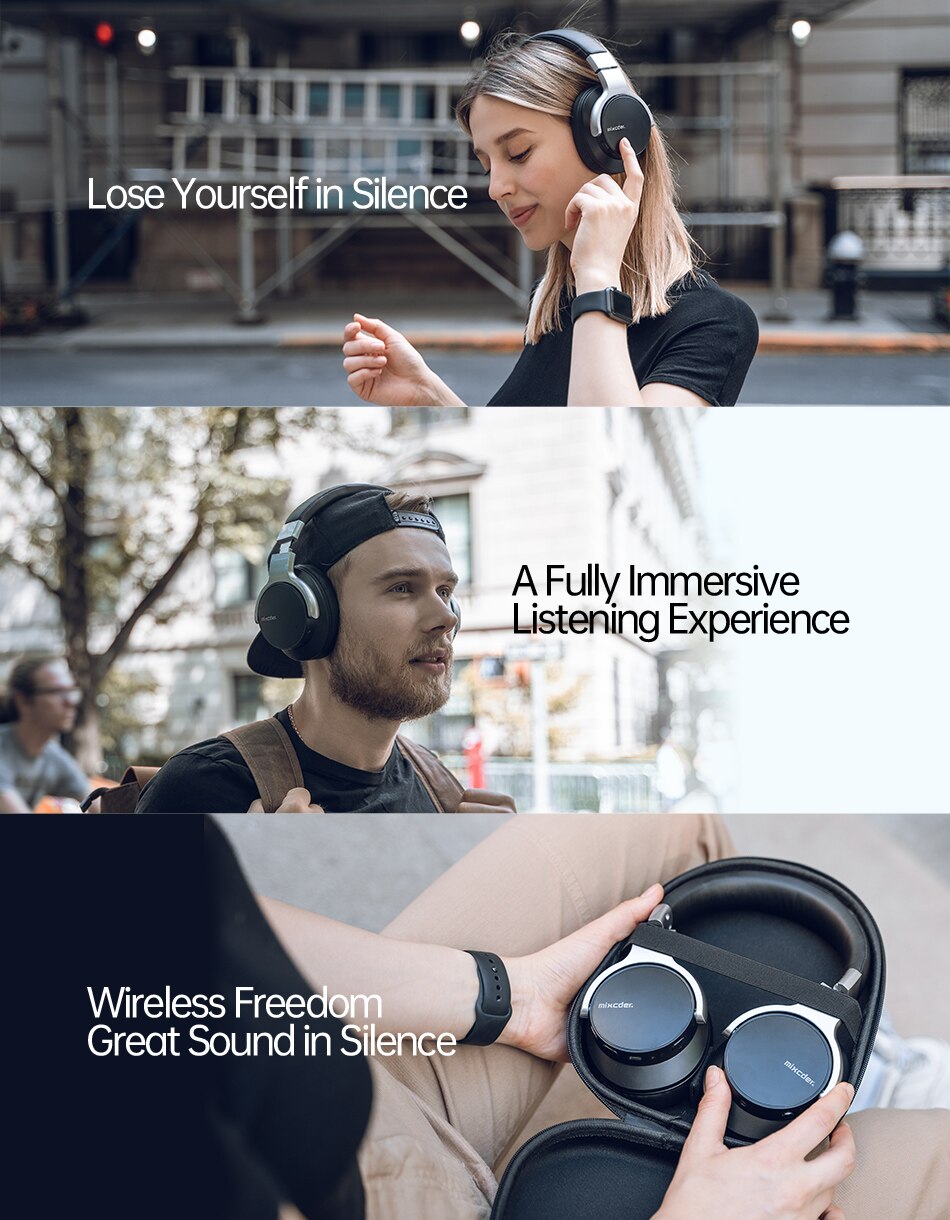 Mixcder E7 Wireless Headphones Active Noise Cancelling Bluetooth Headphone V5.0 Fast Charging ANC Headset for Phone Mixcder E7 Wireless Headphones Active Noise Cancelling Bluetooth Headphone V5.0 Fast Charging ANC Headset for Phone