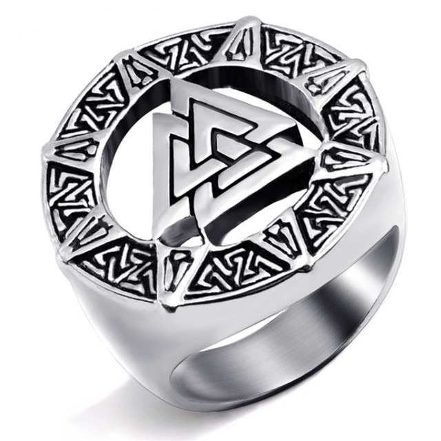 Odin Viking Styled Steel Men's Ring Men Jewelry Rings 