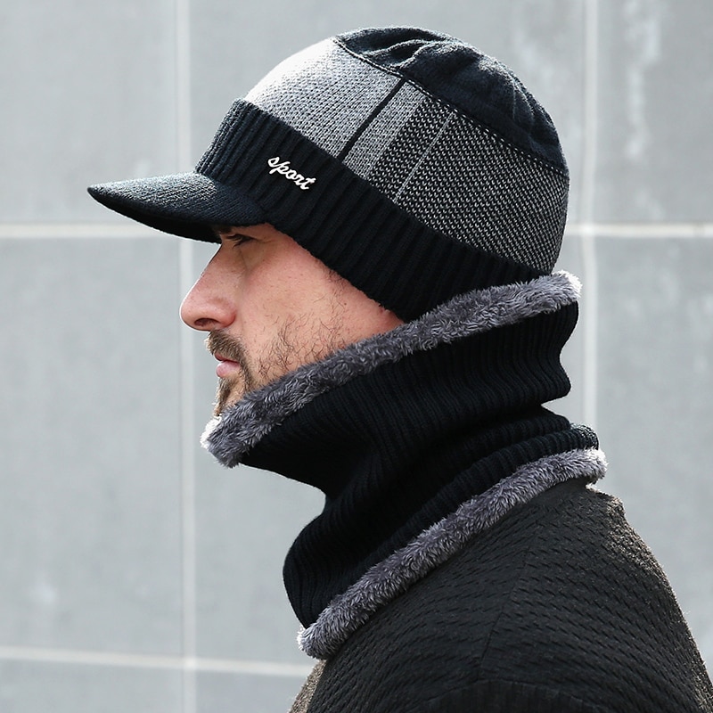 Men's Knitted Winter Cap Accessories Hats & Caps Men's Clothing & Accessories 