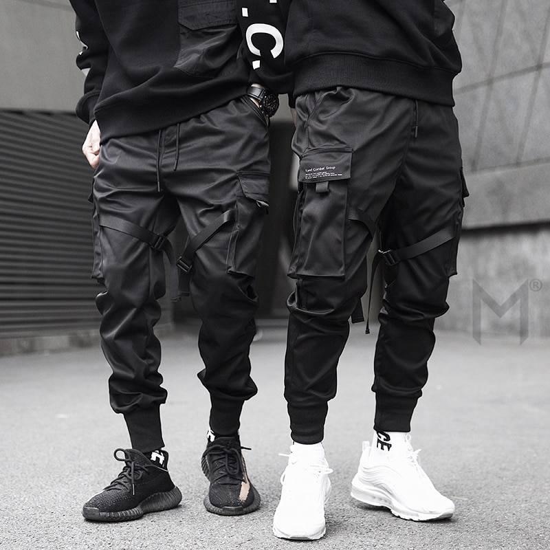 Men's Harajuku Black Joggers BOTTOMS Casual Pants / Trousers Men's Clothing & Accessories Pants Pants / Trousers 