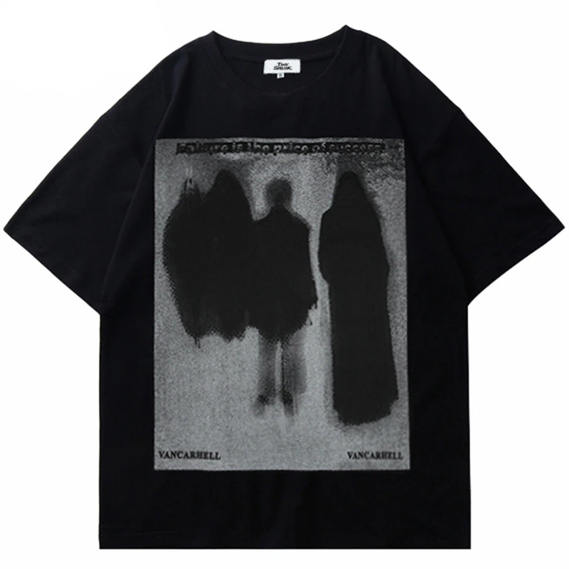 Men Streetwear Dark Shadow Printed T-Shirt T-Shirts 