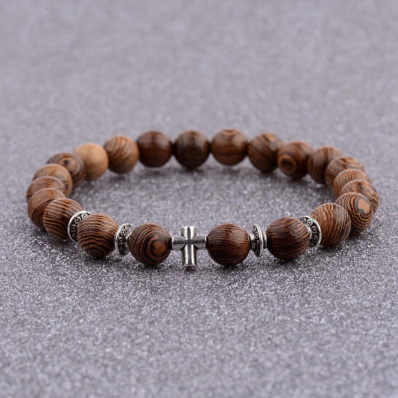 201-6329e7d741fe4e16e132f7c25860c87a.jpg Men's Cross Decorated Beads Bracelet Apparel & Accessories Bracelets Jewelry