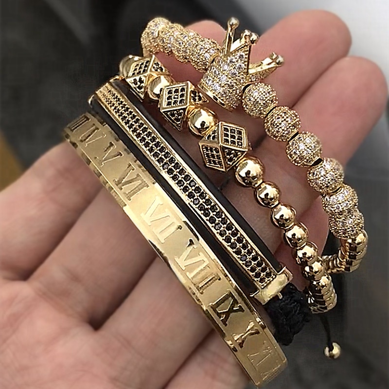 Men's Crown Decorated Bracelet Apparel & Accessories Bracelets Jewelry 