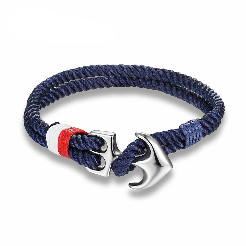 Men's Anchor Design Rope Bracelet Bracelets Men Jewelry 