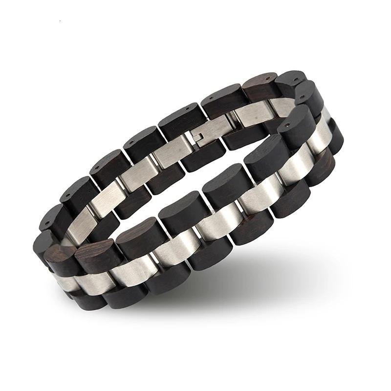 Wood & Stainless Steel Fusion Bracelet Apparel & Accessories Bracelets Jewelry 